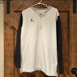 Nike White and Black Jordan Quarter-Zip Pullover